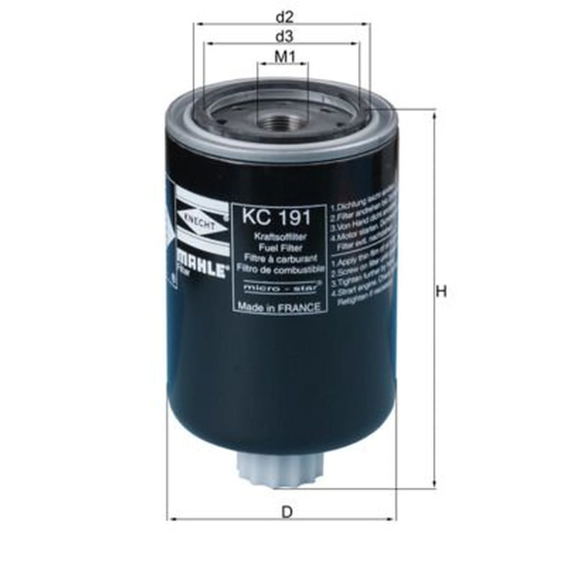Mahle Fuel Filter Element fits International Harv. Maxxum 1990-1997