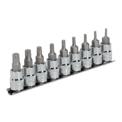Sealey TRX-P* Socket Bit Set 9pc 3/8"Sq Drive 50mm AK6222 Sealey - Dynamic Drive