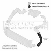 First Line Intercooler Turbo Charge Air Hose fits Ford C-Max 2007-2010 2.0