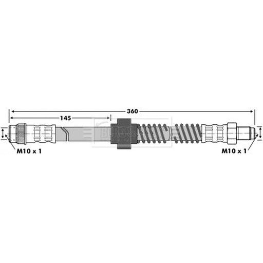 Borg & Beck Brake Hydraulic Hose Line Front Right BBH6840