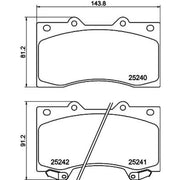 DON Front Brake Pad Set fits Nissan Patrol VI 2010 on 5.6