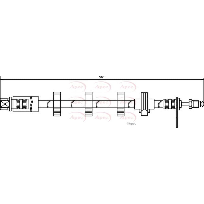Apec Brake Hydraulic Hose Line Front Right fits Peugeot 406 1995-2004
