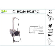 Valeo Electric Window Regulator Lifter Right Rear 850257