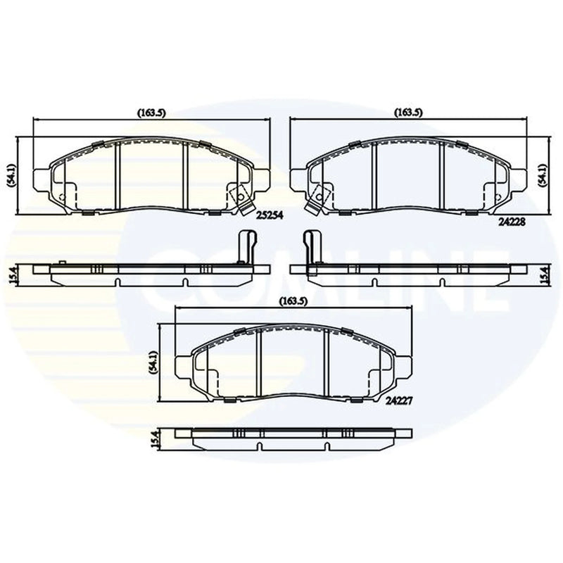 Comline 4 x Front Brake Pad Set fits Nissan Leaf 2010-2017