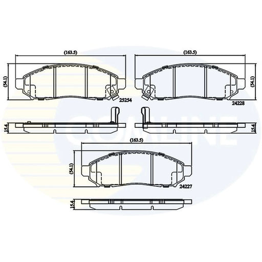 Comline 4 x Front Brake Pad Set fits Nissan Leaf 2010-2017