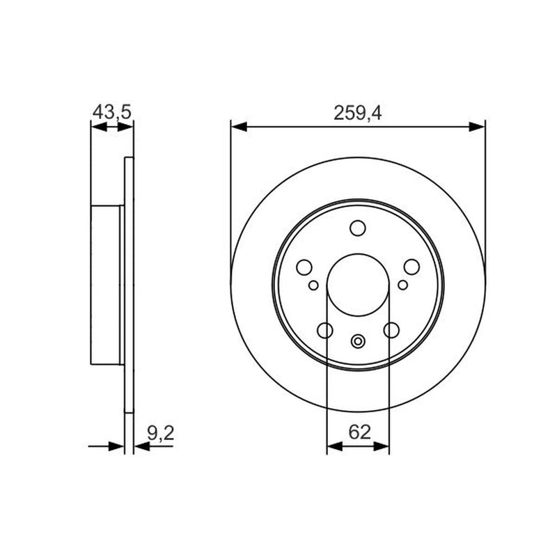 Bosch Rear Brake Solid Discs & Pads fits Suzuki Swift III 2012-2017 1.6