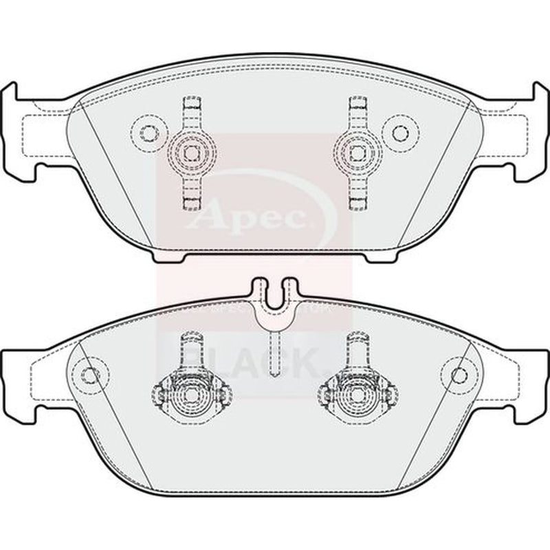 Apec Black Front Brake Pad Set fits Mercedes-Benz E-Class 2011-2016 207.473