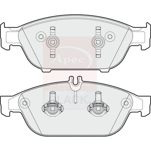 Apec Black Front Brake Pad Set fits Mercedes-Benz E-Class 2011-2016 207.473