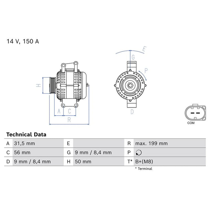 Bosch Car Alternator 12V 0 986 085 260