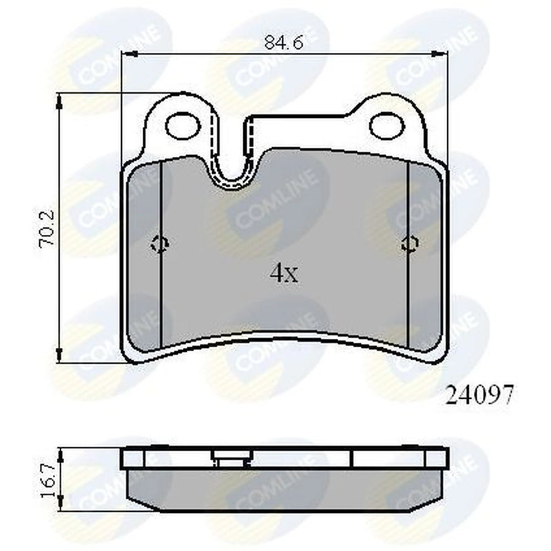 Comline 4 x Rear Brake Pad Set fits VW Touareg 2007-2010 3.0