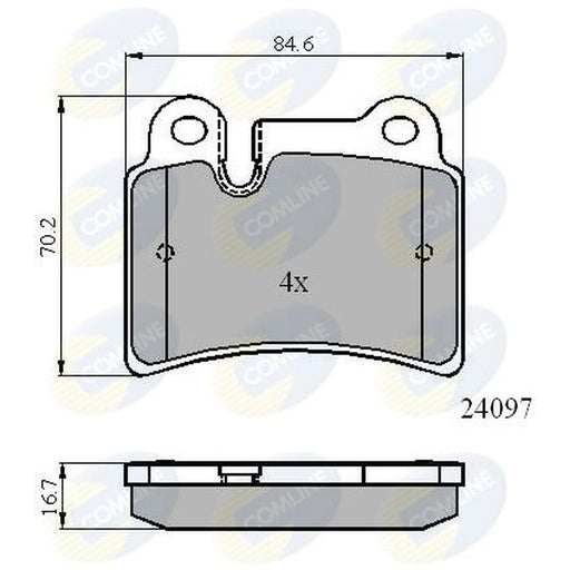 Comline 4 x Rear Brake Pad Set fits VW Touareg 2007-2010 3.0