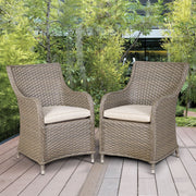 Dellonda Chester Rattan Wicker Outdoor Garden Dining Chairs 2pc DG64 Dellonda - Dynamic Drive