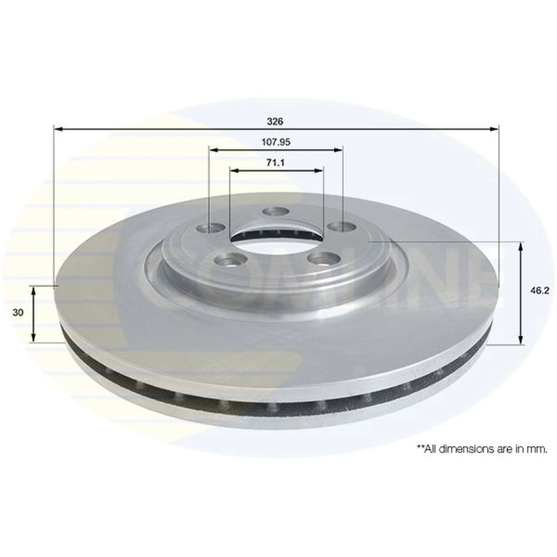 Comline 2 x Front Brake Discs ADC1245V-x2