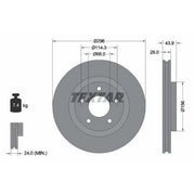 Textar 2 x Vented Front Brake Discs 92167405-x2