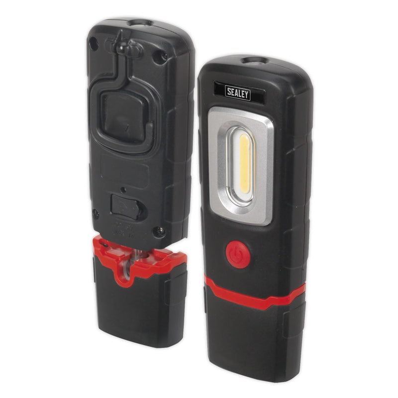 Sealey Rechargeable 360 Inspection Light 3W COB & 1W SMD LED Black Lithium-Polym Sealey - Dynamic Drive