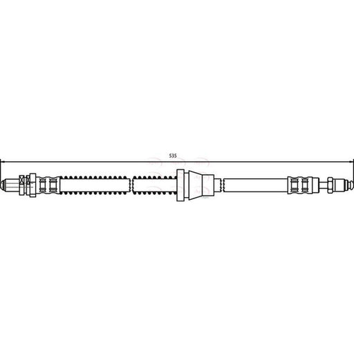 Apec Brake Hydraulic Hose Line Front Right fits Ford Ka 1996-2008 1.3