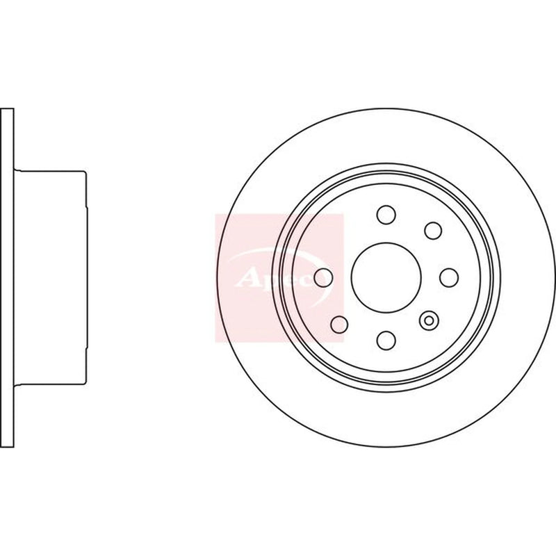 Apec 2 x Solid Rear Brake Discs DSK712-x2