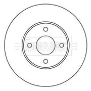 Borg & Beck 2 x Vented Brake Discs fits Ford Fiesta V 2005-2008