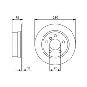 Bosch 2 x Solid Brake Discs fits BMW Z4 Roadster 2003-2009 2.0 2.2 2.5