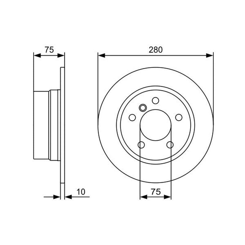 Bosch 2 x Solid Brake Discs fits BMW Z4 Roadster 2003-2009 2.0 2.2 2.5