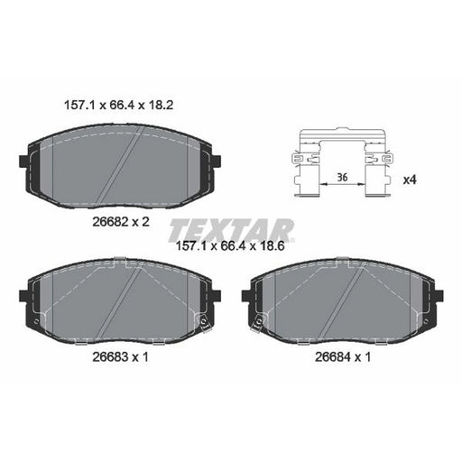 Textar Front Brake Pad Set 2668201
