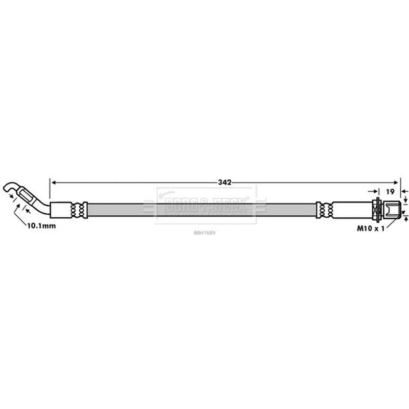 Borg & Beck Brake Hydraulic Hose Line Rear Right BBH7689
