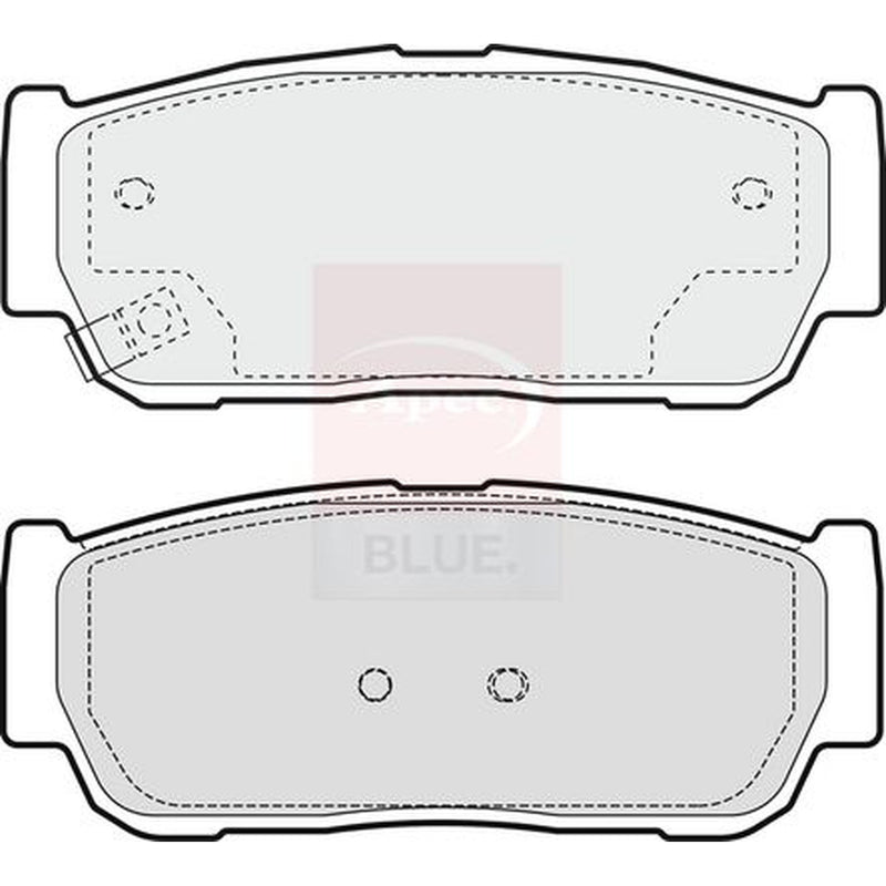 Apec Rear Brake Pad Set fits Ssangyong Actyon I 2005-2013 2.0