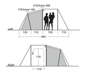 Outwell Nevada 4 Pole Tent Green 4 Person Outwell - Dynamic Drive