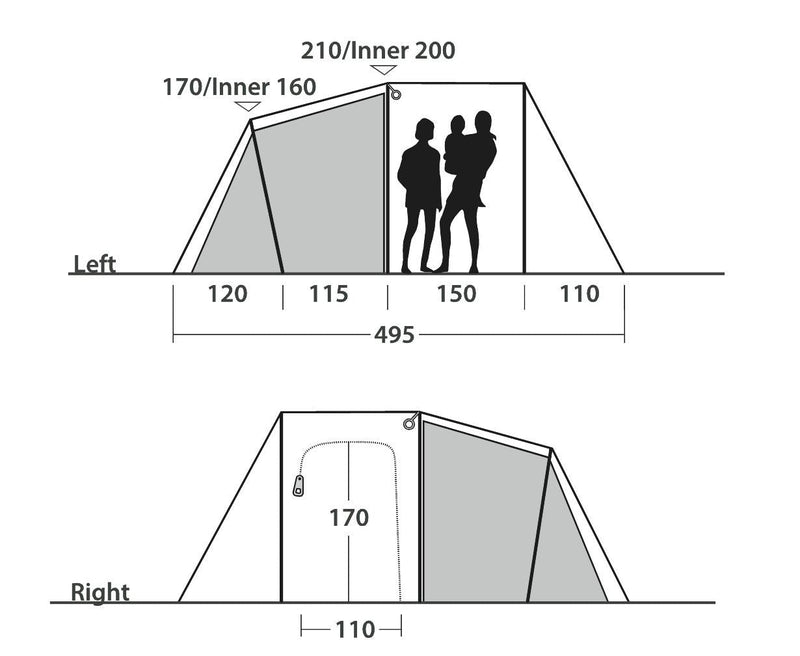 Outwell Nevada 4 Pole Tent Green 4 Person Outwell - Dynamic Drive