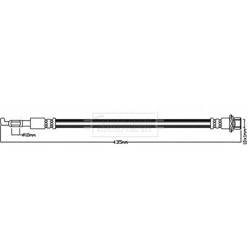 Borg & Beck Brake Hydraulic Hose Line Rear Right BBH8259