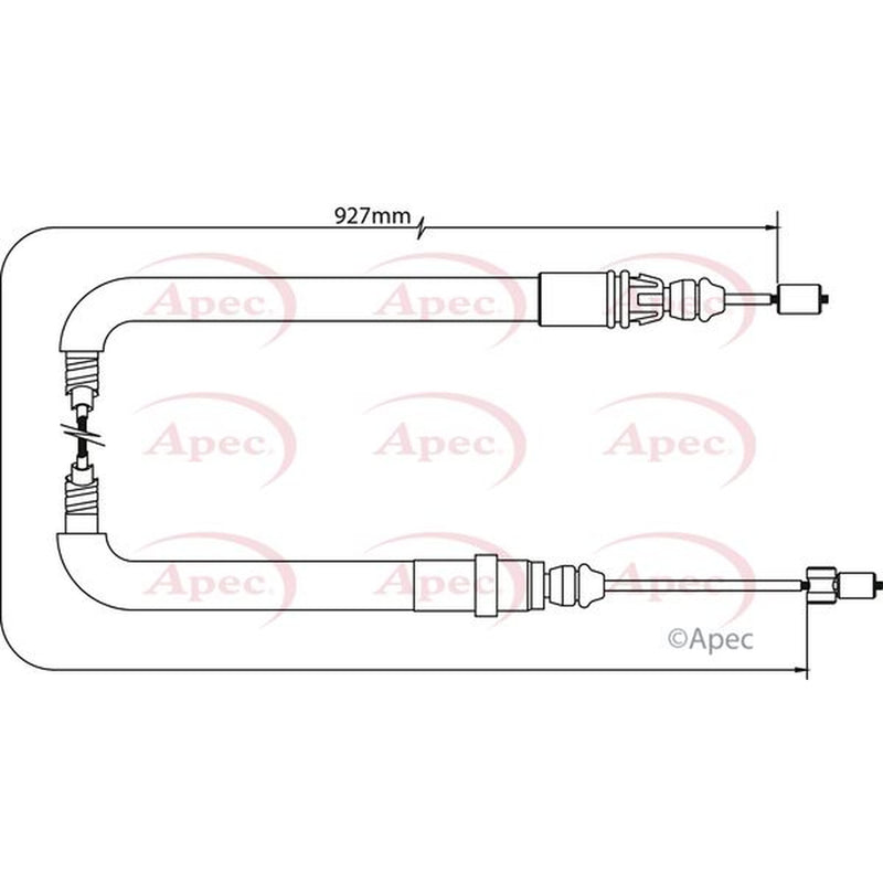 Apec Handbrake Cable Left Rear fits Citroën C4 Grand Picasso I 2006-2013