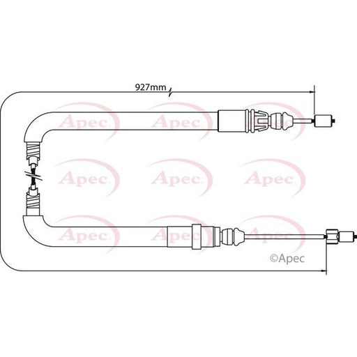 Apec Handbrake Cable Left Rear fits Citroën C4 Grand Picasso I 2006-2013