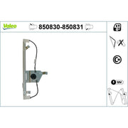 Valeo Electric Window Regulator Lifter Right Rea 850831