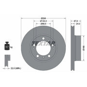 Textar 2 x Vented Front Brake Discs 92088803