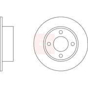 Apec Rear Brake Solid Discs & Pads fits Audi 80 B3 1986-1991 1.8 2.0