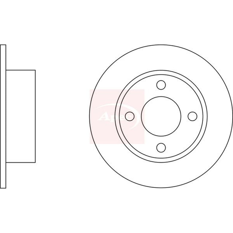 Apec Rear Brake Solid Discs & Pads fits Audi 80 B3 1986-1991 1.8 2.0