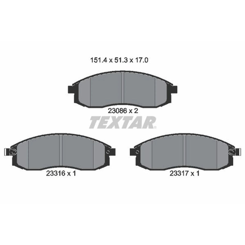 Textar Front Brake Pad Set 2308601