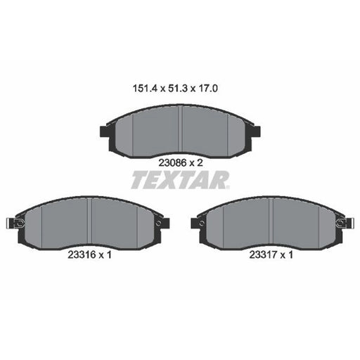 Textar Front Brake Pad Set 2308601