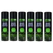 6x AUTOTEK GLOSS BLACK Wheel Paint 500ml Spray Paint High Coverage Autotek  - Dynamic Drive