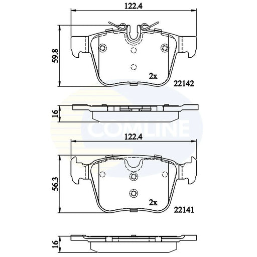 Comline Rear Brake Discs & Pads fits Jaguar Xf Sportbrake 2017 on 2.0