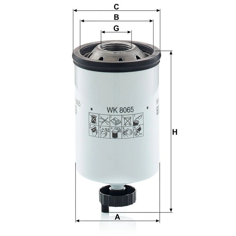 MANN-FILTER Fuel Filter Element fits Landini Technofarm 2009 on