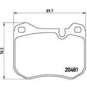 Brembo 4 x Front Brake Pad Set fits Porsche 924 1978-1988 2.0 2.5