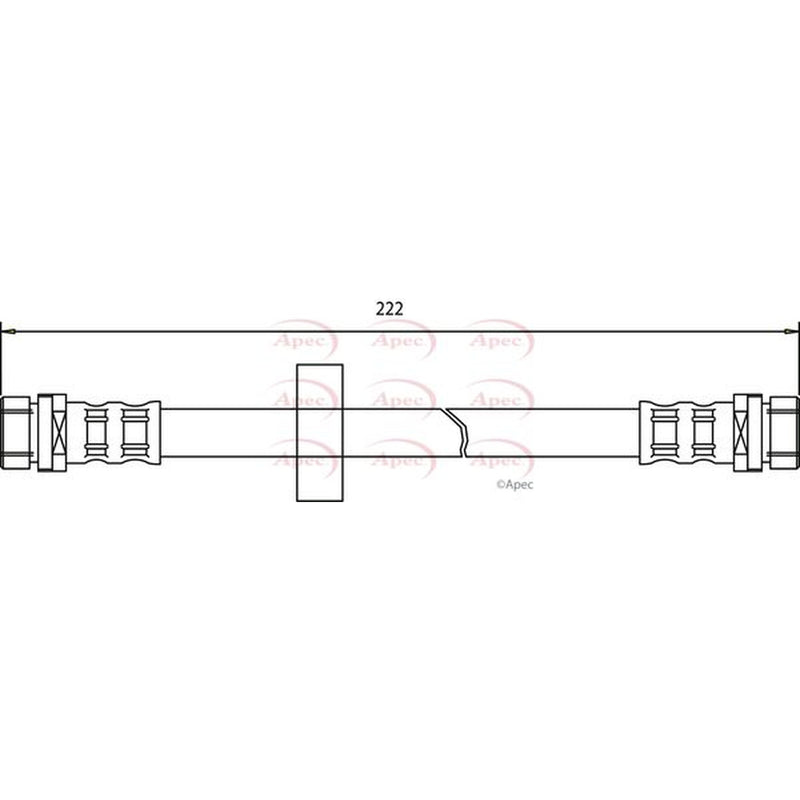Apec Brake Hydraulic Hose Line Rear fits Ford Focus I 1998-2004 1.4 1.6 1.8 2.0