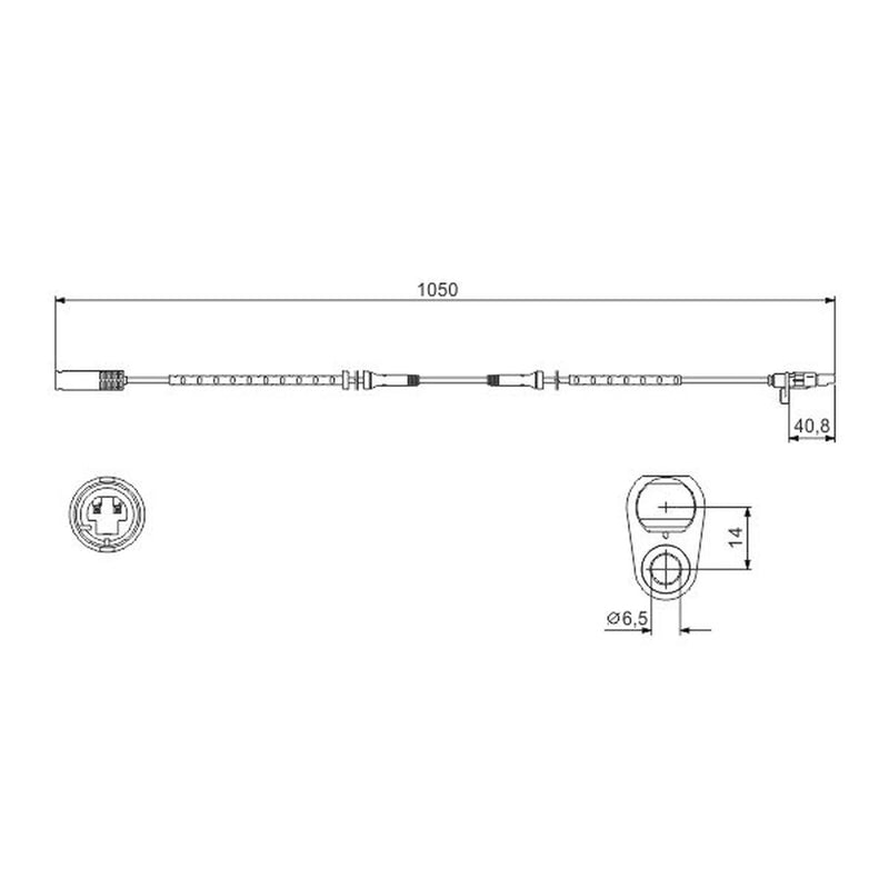 Bosch ABS Wheel Speed Sensor Rear fits BMW 5 1996-2004