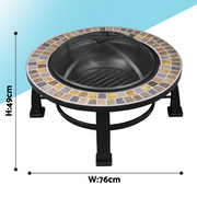 Dellonda 30" Deluxe Traditional Style Fire Pit Outdoor Heater - Slate Dellonda  - Dynamic Drive