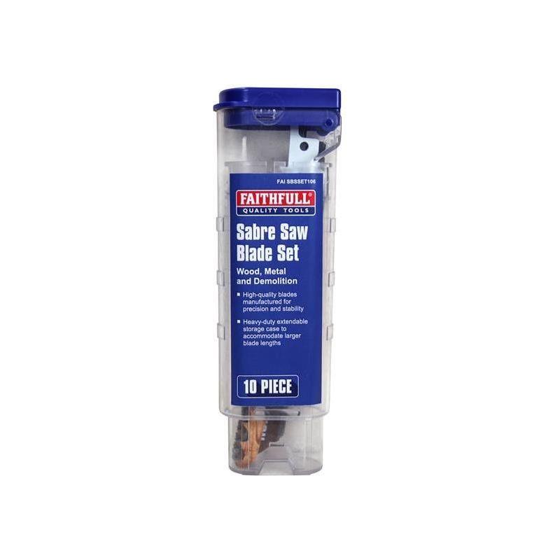 Faithfull Sabre Saw Blade Set, 10 Piece Faithfull - Town Tools
