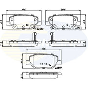 Comline Rear Brake Solid Discs & Pads fits Fiat Tipo 2015-2020 1.0 1.3 1.4 1.6