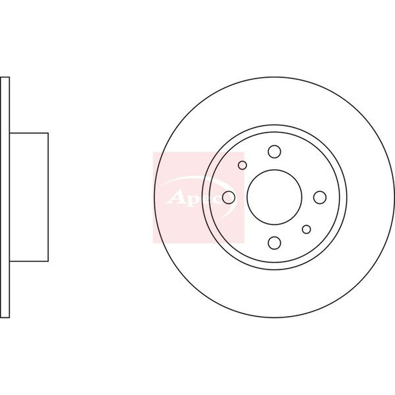 Apec Front & Rear Brake Discs & Pads fits Chrysler Delta 2011 on 1.4 1.6