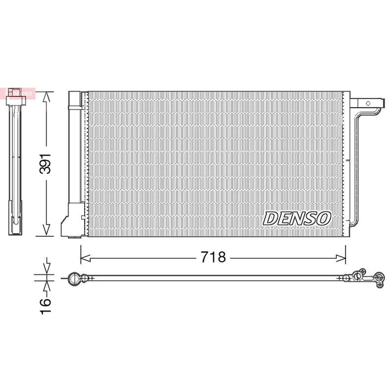 Denso Air Conditioning Condenser fits Ford C-Max II 2010-2019 1.6
