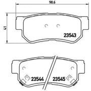 Brembo 4 x Rear Brake Pad Set fits Hyundai Elantra IV 2005-2011 1.6